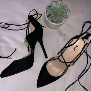 Black Lace Up Heels